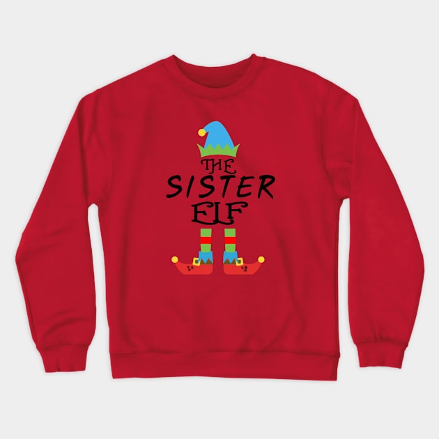 The Sister Elf Matching Family Group Christmas Party SANTA Crewneck Sweatshirt by CareTees